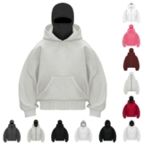 Casual Mens Hooded Women Hoodies Sweatshirt Coat Couples Tops Built on Head Mask