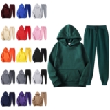 Womens Long Sleeve Hoodie+Pants Tracksuit Set Ladies Plain Baggy Gym Sport Suit