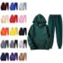 Men loose large v-printed hoodie, winter warm-lined hooded sweatshirt Hoodies