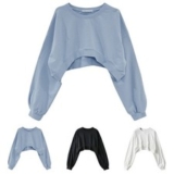 Women’s Loose Pullover Tops Casual Crop Hoodies Sweatshirt Long Sleeve