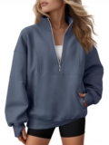 AUTOMET Womens Quarter Zip Oversized Sweatshirts Teen Fleece Pullover Hoodies…