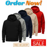 Plain Adults Kids Hoodie Hooded Sweatshirt Mens Womens Boys Girls
