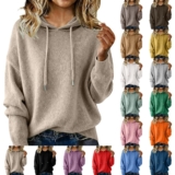Women Hoodies Winter Lightweight Sweater Jumpers Long Sleeves Plain Pullover Top