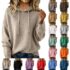 Women Long Sleeve Pullover Hoodies Tops Casual Baggy Loose Sweatshirts Size 8-26
