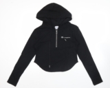 Champion Womens Black Large Hoodie Sweatshirt Long Sleeve Zip