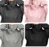 Mens Womens Sports Hoodie Sweatshirt Face Covering Mask Pullover Gym Fitness