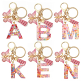 DIY A Z Letter Keychain Metal Pendant Women Car Key Ring Party Gift UK