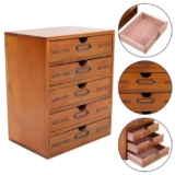 5 Drawers Wooden Storage Box Jewelry Sewing Organiser Case Chest Cabinet Home UK