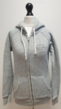 X722 WOMENS JACK WILLS GREY DRAWSTRING ZIPPED SWEATSHIRT HOODIE UK XS 6 EU 34