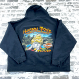 Vintage Harley Davidson Hoodie Men XL Black Sweatshirt Y2K Horny Toad Y2K Faded