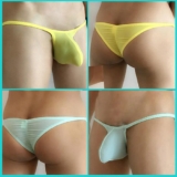 Men’s Sexy Underwear Low waist Boxers Bikini Briefs Mini ice silk Underpants