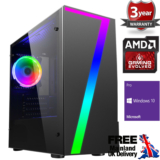 Ultra Fast AMD Dual Core 16GB 1TB Home Gaming PC Computer Seven RGB Windows 10