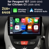 64GB Android Head Unit Radio GPS SAT Nav Carplay BT For Peugeot 107 Citroen C1