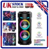 Portable Bluetooth Speaker Sub Woofer Heavy Bass Sound System Party w/Microphone