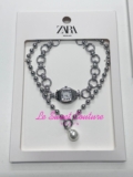 ZARA WOMAN NWT SS24 PACK OF 2 NECKLACES WATCH AND FAUX PEARL PENDANTS 1856/332