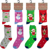 New Kids Boys Girls 4 Pair Pack Xmas Christmas Novelty Cotton Socks *Gift Idea*