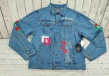 Brooklyn Cloth MENS SIZE S Blue Denim Jacket Blessed Roses