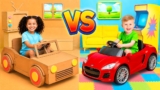 Cardboard vs Real Toys Challenge!