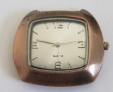 Copper Tone Watch with Off White face for Jewelry Making Japan Movement no band