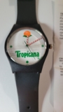 Tropicana Wrist Watch Vintage  Black Analog Orange Juice Promo Needs Battery