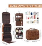 Water Resistant Leather Toiletry Bag Travel Bag Makeup Bag Wash Bag Men & Women