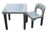 Kids Table and Chair Set Grey ABC Alphabet Childrens  – Toddlers Childs