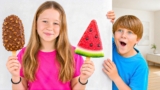Nastya’s friends are making healthy ice cream