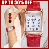 Ladies Womens Wrist Watches Watch Quartz Square Leather Strap Analogue Gifts.