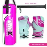Kids Punch Bag Kickboxing 40cm Punching Training Set Kids Boxing Set Pink