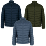 Tokyo Laundry Puffer Jacket Men’s Quilted Padded Funnel Neck Zip Pockets Plain