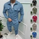 Men Tracksuit Set Jogger Clothing for Man Casual Jacket+Trousers 2Piece Outfits