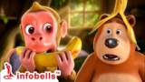 बंदर मामा ने केला खाया🐒🍌Bandar Mama Pahan Pajama-Monkey Song | Hindi Rhymes for Children | Infobells