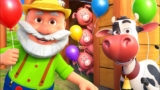 Old MacDonald had a Farm + Johny Johny Yes Papa – Learn Colors with Balls and Balloons – Kids Songs
