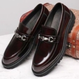 Men’s Patent Leather Slip-On Loafers Business Formal Shoes Moccasin Gommino*