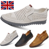 Mens Leather Slip On Loafers Casual Driving Boat Deck Moccasin Shoes UK Size 6-9