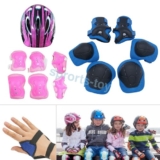 7PCS Kids Helmet And Knee Pads Set Elbow Guard Safety Cycling Bike Boys Girls