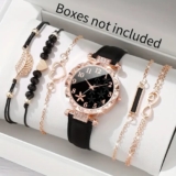 Watch and 5 Bracelet Gift Set For Women Ladies Girls Mom Jewellery Wristwatch
