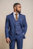 Cavani Men’s Navy Houndstooth Slim Tweed Suit Clearance Sale Was £229.97