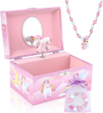 Musical Jewellery Box for Girls with Unicorn Jewelry Set, Kids Jewellery Box Mus
