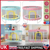 4FT/5FT Kid Trampoline With Safety Net Enclosure Children Outdoor Garden Fun Toy