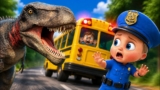 Baby Police Saves the School Bus | Dinosaur Chase | Kids Cartoon