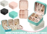 Small Jewellery Box Organizer Travel PU Leather Carry Jewelry Storage Case Box