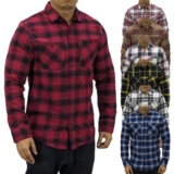 Springfield Mens Flannel Buffalo Check Shirts Soft Long Sleeve Lumberjack Shirts