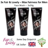 3x FAIR & LOVELY MENS MAX FAIRNESS MULTI EXPERT FACE WASH FACEWASH – 50g x 3