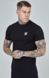 SikSilk Men’s Muscle Fit Essentials T-Shirt Tee Black