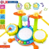 Kids Drum Kit Toy for 1-2 Year Old Boys Drum Set Baby Musical Instruments Gifts