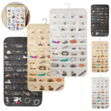 80 Pockets Jewelry Hanging Storage Organizer Holder Earring Display Pouch Bag UK