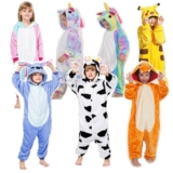 Girls Boys Cosplay Pajamas Flannel Children Sleepsuit Hoodie Party Xmas Gift UK