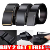 Mens Automatic Buckle Ratchet Waistband Waist Belts Leather Belts High-Quality