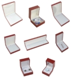 Red Leatherette Jewellery Boxes Ring Earring Necklace Bracelet Watch Pendant box